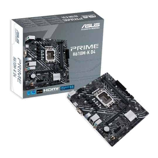 ASUS Intel H610 PRIME H610M-K D4 Micro-ATX Motherboard